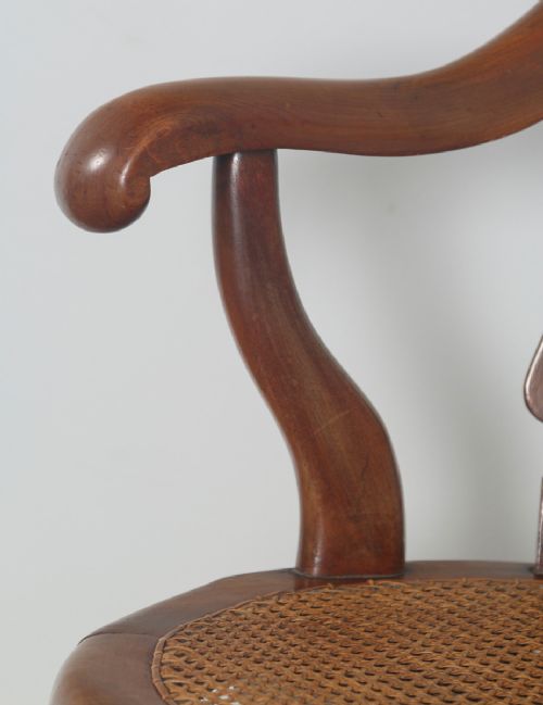 fig 5. Antique English Victorian Mahogany & Cane Revolving Office Desk Arm Chair (Circa 1860)