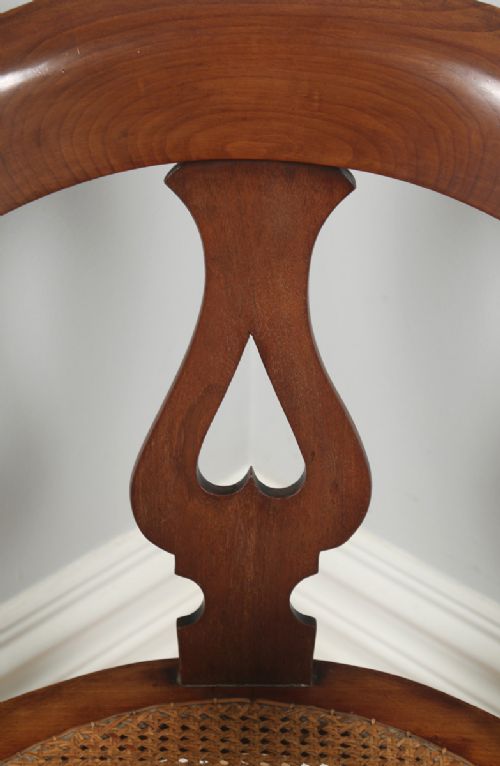 fig 6. Antique English Victorian Mahogany & Cane Revolving Office Desk Arm Chair (Circa 1860)