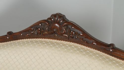 fig 3. Antique French Louis XVI Style Walnut Three Piece Suite Comprising One Sofa & Two Armchairs (Circa 1860)