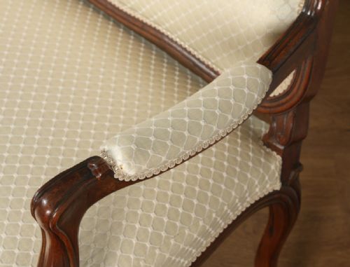 fig 5. Antique French Louis XVI Style Walnut Three Piece Suite Comprising One Sofa & Two Armchairs (Circa 1860)