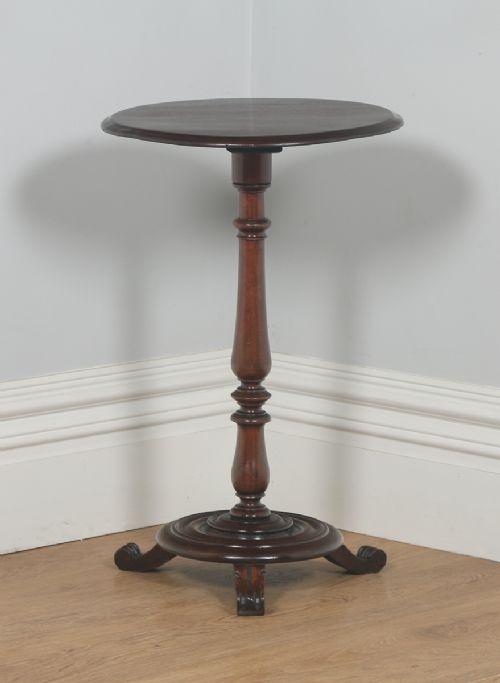 fig 2. Antique French Provincial Walnut Circular Wine Lamp Tripod Table (Circa 1870)