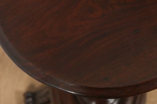 fig 5. Antique French Provincial Walnut Circular Wine Lamp Tripod Table (Circa 1870)