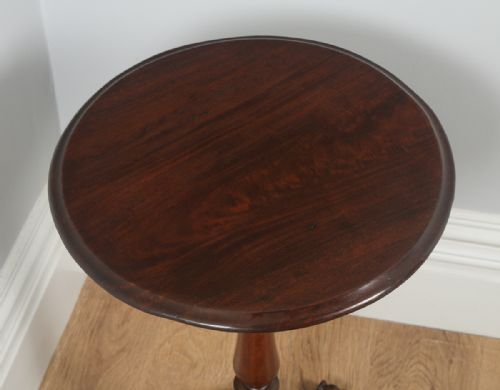 fig 6. Antique French Provincial Walnut Circular Wine Lamp Tripod Table (Circa 1870)
