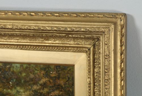 fig 4. Antique English Small Oil Painting of Autumnal Forest Country Scene Attributable to Joseph Thors (Circa 1870)