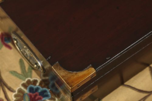 fig 5. Antique Victorian Colonial Campaign Mahogany Brass Writing, Jewellery or Sewing Box (Circa 1860)