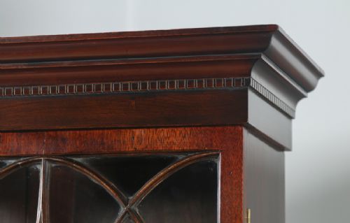 fig 5. Antique English Georgian Style Mahogany Glazed Bookcase Cupboard (Circa 1900)
