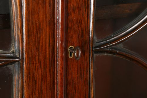 fig 7. Antique English Georgian Style Mahogany Glazed Bookcase Cupboard (Circa 1900)