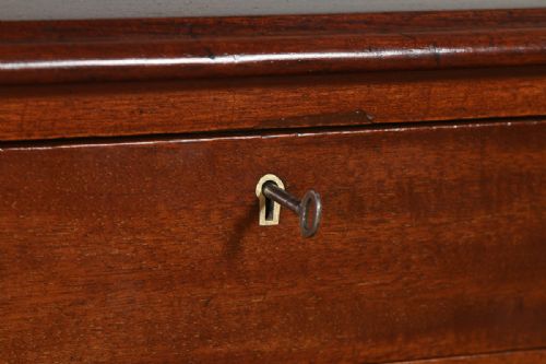 fig 9. Antique English Victorian Mahogany & Leather 4ft 6” Pedestal Office Desk (Circa 1860)