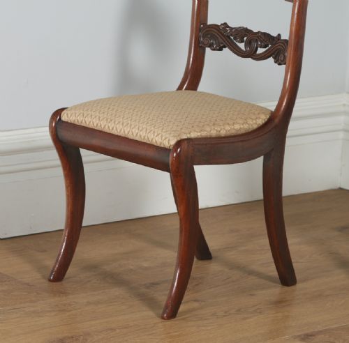 fig 2. Antique English Georgian Regency Set of Four Mahogany Dining Chairs (Circa 1830)