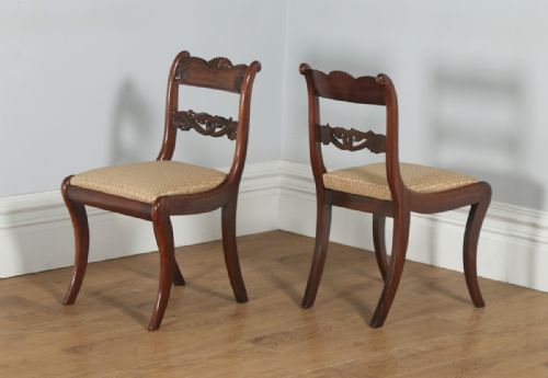 fig 3. Antique English Georgian Regency Set of Four Mahogany Dining Chairs (Circa 1830)