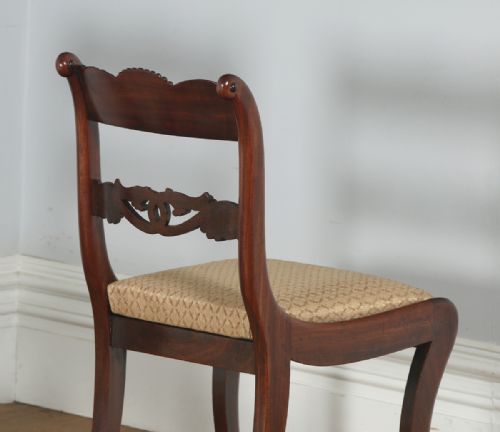 fig 5. Antique English Georgian Regency Set of Four Mahogany Dining Chairs (Circa 1830)