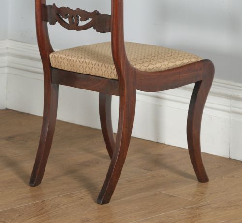 fig 7. Antique English Georgian Regency Set of Four Mahogany Dining Chairs (Circa 1830)