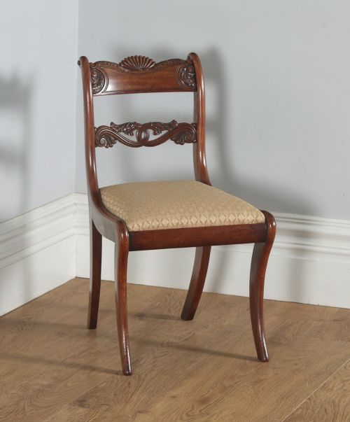 fig 8. Antique English Georgian Regency Set of Four Mahogany Dining Chairs (Circa 1830)