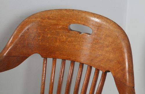 fig 6. Antique Edwardian Oak Revolving Swivel Office Desk Arm Chair (Circa 1900)