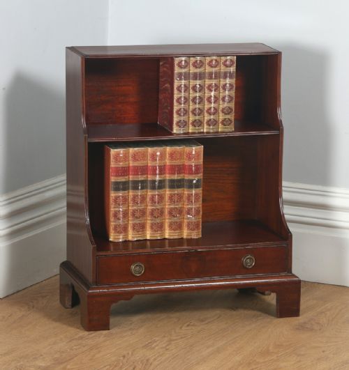 Antique English Georgian Regency Style Small Mahogany Waterfall Bookcase (Circa 1900)