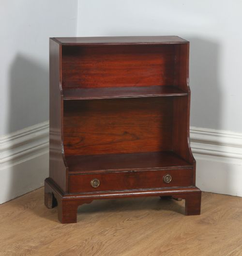 fig 1. Antique English Georgian Regency Style Small Mahogany Waterfall Bookcase (Circa 1900)