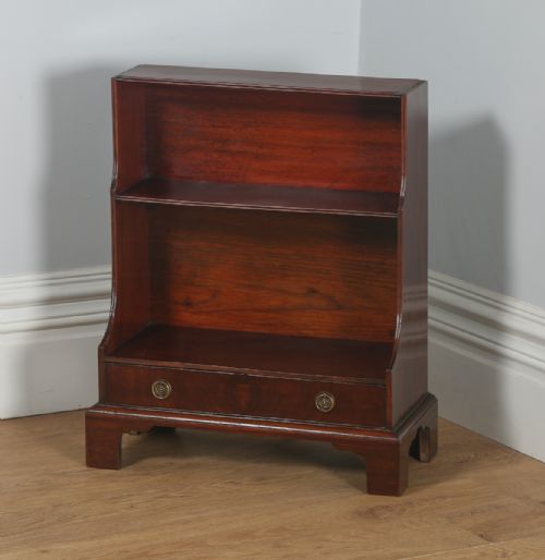 fig 3. Antique English Georgian Regency Style Small Mahogany Waterfall Bookcase (Circa 1900)