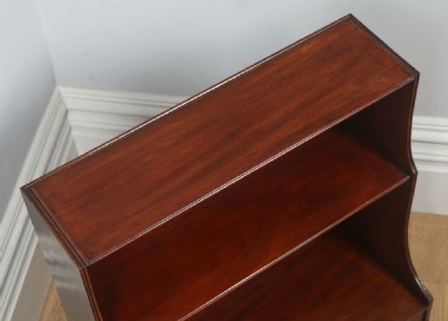 fig 4. Antique English Georgian Regency Style Small Mahogany Waterfall Bookcase (Circa 1900)