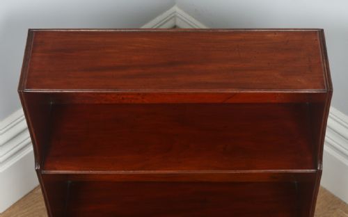fig 6. Antique English Georgian Regency Style Small Mahogany Waterfall Bookcase (Circa 1900)