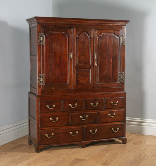 Antique Georgian English Oak Housekeepers Hanging Press Cupboard (Circa 1780)