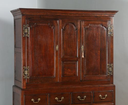 fig 4. Antique Georgian English Oak Housekeepers Hanging Press Cupboard (Circa 1780)