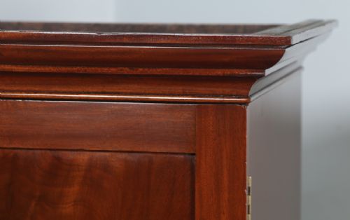 fig 3. Antique English Georgian Flame Mahogany Linen Press Wardrobe Cupboard (Circa 1810)