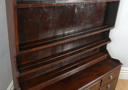 fig 4. Antique Welsh Georgian Oak Dresser Base & Rack Sideboard Cupboard (Circa 1800)