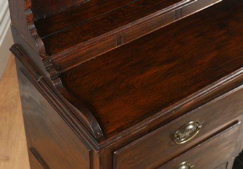 fig 7. Antique Welsh Georgian Oak Dresser Base & Rack Sideboard Cupboard (Circa 1800)
