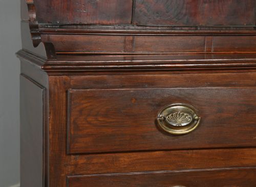 fig 8. Antique Welsh Georgian Oak Dresser Base & Rack Sideboard Cupboard (Circa 1800)