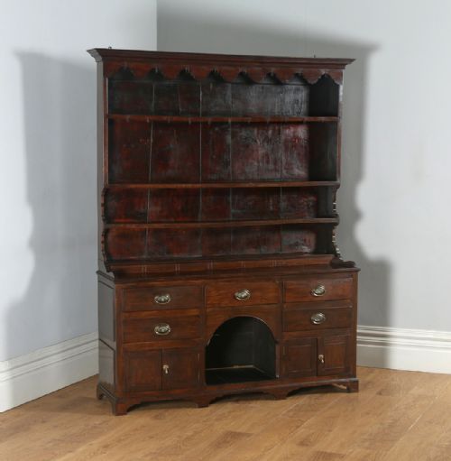 Antique Welsh Georgian Oak Dresser Base & Rack Sideboard Cupboard (Circa 1800)