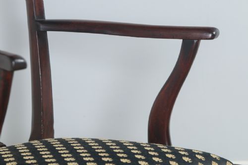 fig 7. Antique English Set of Four Georgian Chippendale Style Mahogany Dining Arm & Side Chairs (Circa 1800)