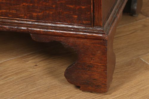 fig 6. Antique English Georgian Oak Bookcase Cupboard Incorporating a Chest of Drawers (Circa 1800)