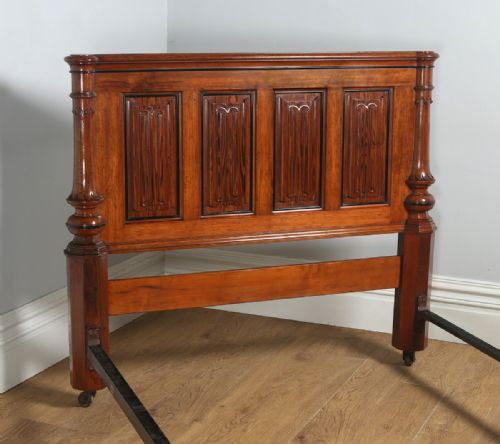 fig 2. Antique English Victorian Gothic Pitch Pine & Ebony Four Piece Bedroom Suite (Circa 1890)