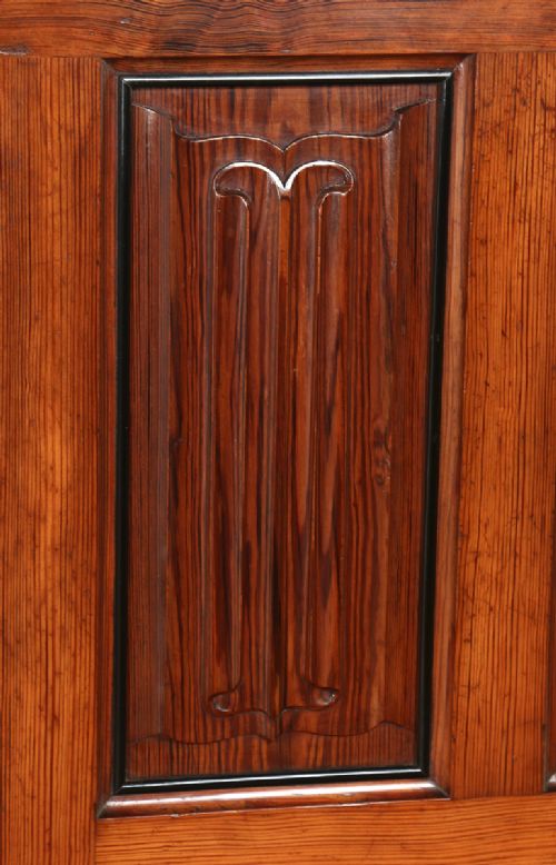 fig 4. Antique English Victorian Gothic Pitch Pine & Ebony Four Piece Bedroom Suite (Circa 1890)