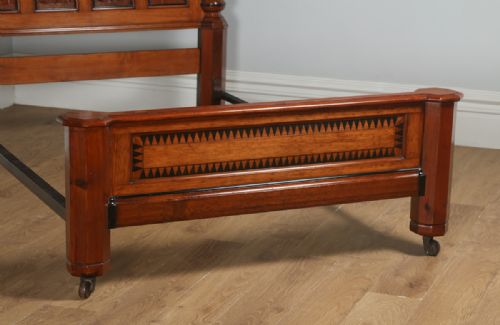 fig 5. Antique English Victorian Gothic Pitch Pine & Ebony Four Piece Bedroom Suite (Circa 1890)