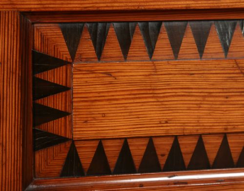 fig 6. Antique English Victorian Gothic Pitch Pine & Ebony Four Piece Bedroom Suite (Circa 1890)