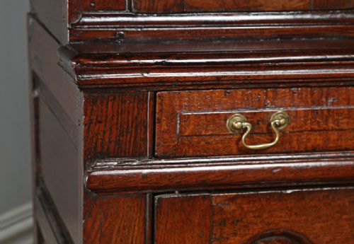 fig 6. Antique North Welsh George I Oak Cwpwrdd Tridarn Court Housekeepers Press Cupboard (Circa 1740)