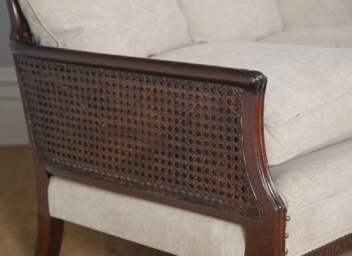 fig 3. Antique English Edwardian Three Piece Mahogany & Cane Bergere Suite (Circa 1910)