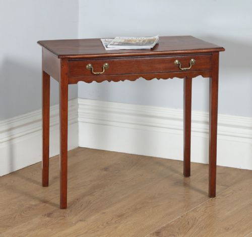 fig 1. Antique English Georgian Figured Mahogany Occasional Hall Side Table (Circa 1790)