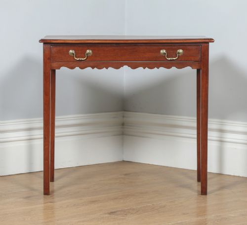 fig 3. Antique English Georgian Figured Mahogany Occasional Hall Side Table (Circa 1790)