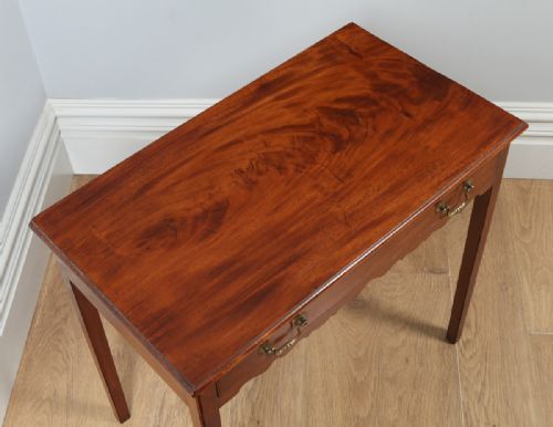 fig 5. Antique English Georgian Figured Mahogany Occasional Hall Side Table (Circa 1790)