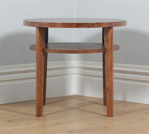 fig 2. Art Deco French Figured Walnut Circular Centre Coffee Occasional Side Table (Circa 1930)