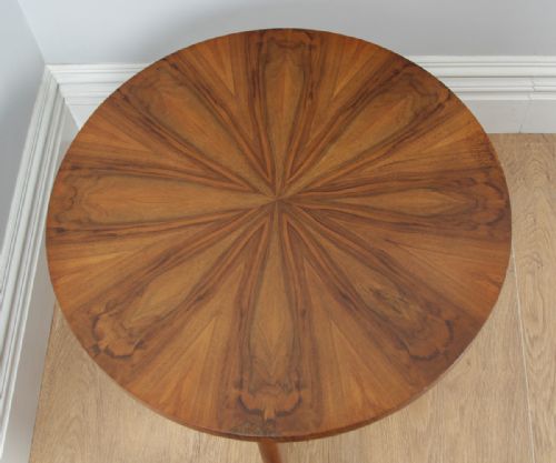 fig 4. Art Deco French Figured Walnut Circular Centre Coffee Occasional Side Table (Circa 1930)