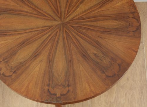 fig 5. Art Deco French Figured Walnut Circular Centre Coffee Occasional Side Table (Circa 1930)