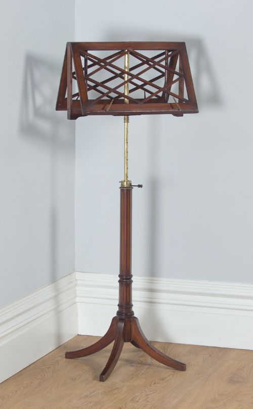 Antique Georgian Regency Mahogany & Satinwood Inlaid Folding Duet Music Stand (Circa 1830)