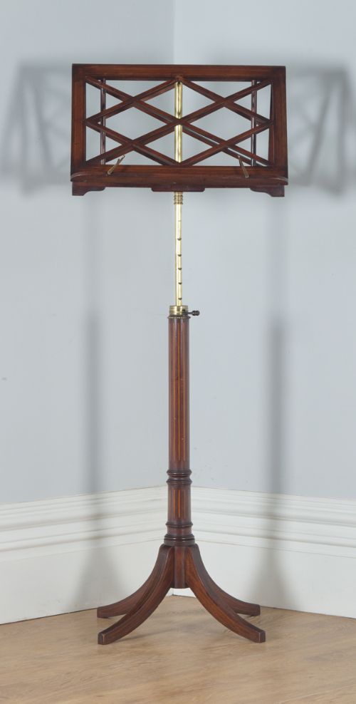 fig 2. Antique Georgian Regency Mahogany & Satinwood Inlaid Folding Duet Music Stand (Circa 1830)