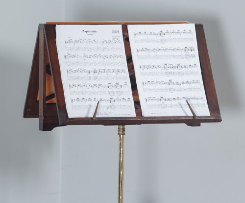 fig 4. Antique Georgian Regency Mahogany & Satinwood Inlaid Folding Duet Music Stand (Circa 1830)
