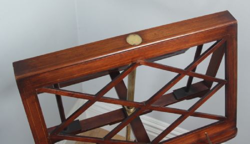 fig 6. Antique Georgian Regency Mahogany & Satinwood Inlaid Folding Duet Music Stand (Circa 1830)