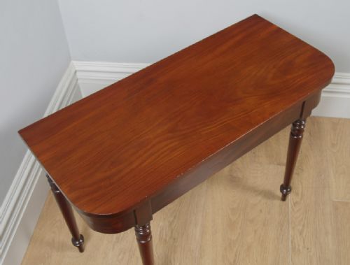fig 5. Antique English Pair of Georgian Mahogany D End Console Side Hall Tables (Circa 1820)