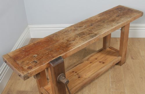 fig 4. Antique French Provincial Chestnut Serving Side Table Sideboard Workbench (Circa 1870)